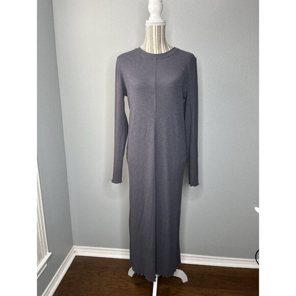 Sweaty Betty XXL Ribbed Maxi Dress Grey Athleisure - Picture 2 of 6